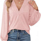 V-neck Casual Long Sleeve Top