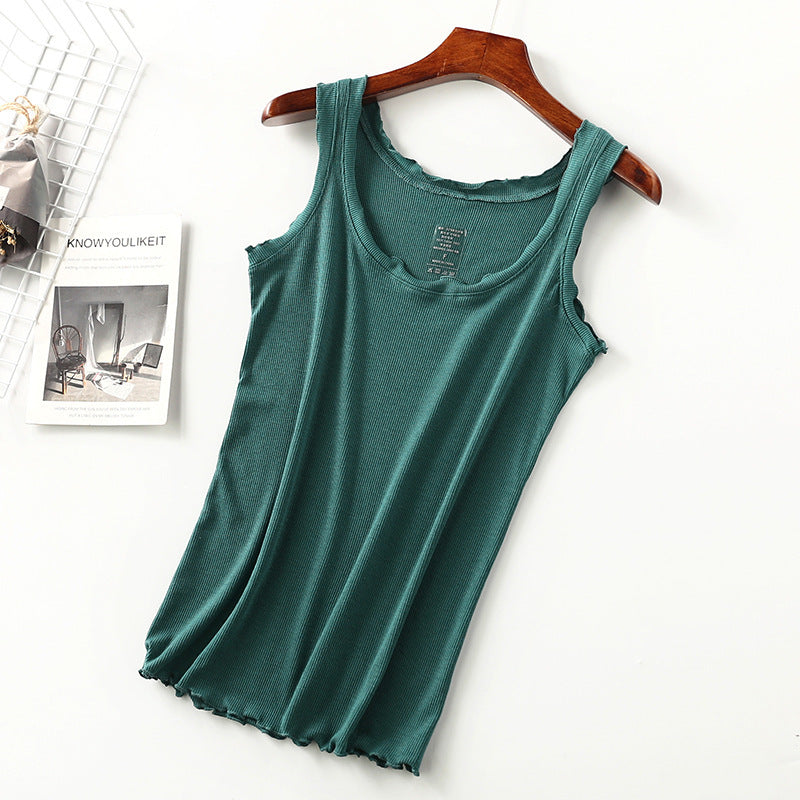 Threaded cotton women's vest