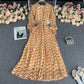 Super Long Chiffon Vacation Style Dress Women's High Waist Slim Fit Slimming