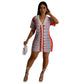 Knitted Cardigan Hollow Gradient Contrast Dress
