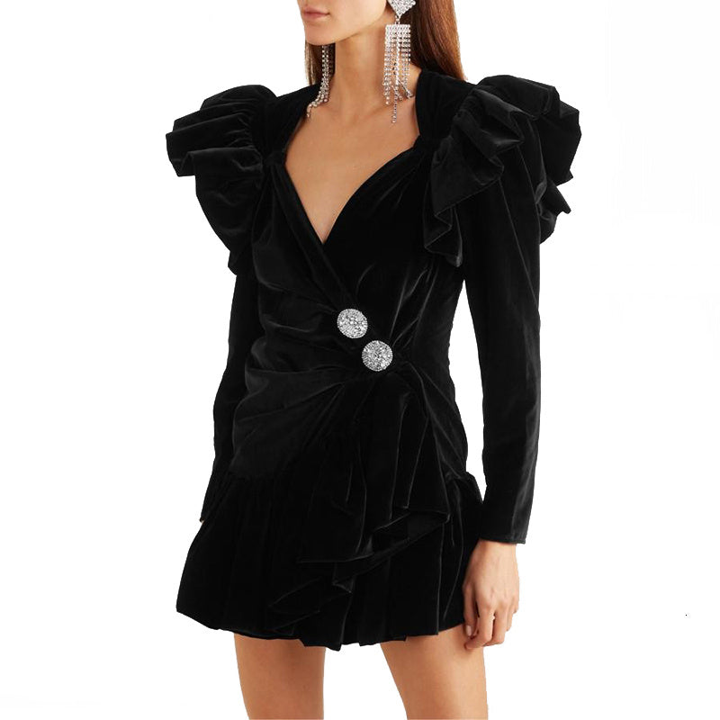 Robe mini trapèze taille haute
