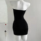 Fashionable Womens Strapless Metal-Embellished Hollow-Out Dress