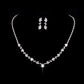 The supply of Bridal Necklace Earrings two sets of simple Rhinestone Suit Wedding Dress Accessories 425
