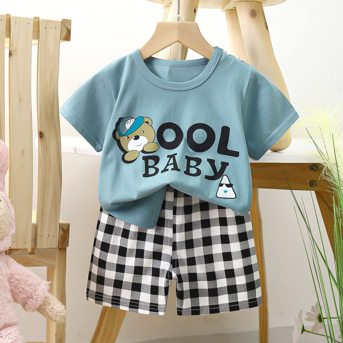 Pure Cotton Sports Children's Short-sleeved Suit