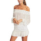 French-style Colored Diamond Mesh Ribbon Shirt Dress