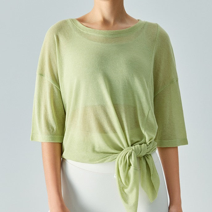 Lightweight And Slightly Transparent Casual Sports Blouse