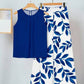 Womens Sleeveless Irregular Tank Top And Pants Fashionable Printed Two-Piece Set