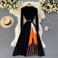 Women's Color Changing Pleated Slim Waisted Swing Dress
