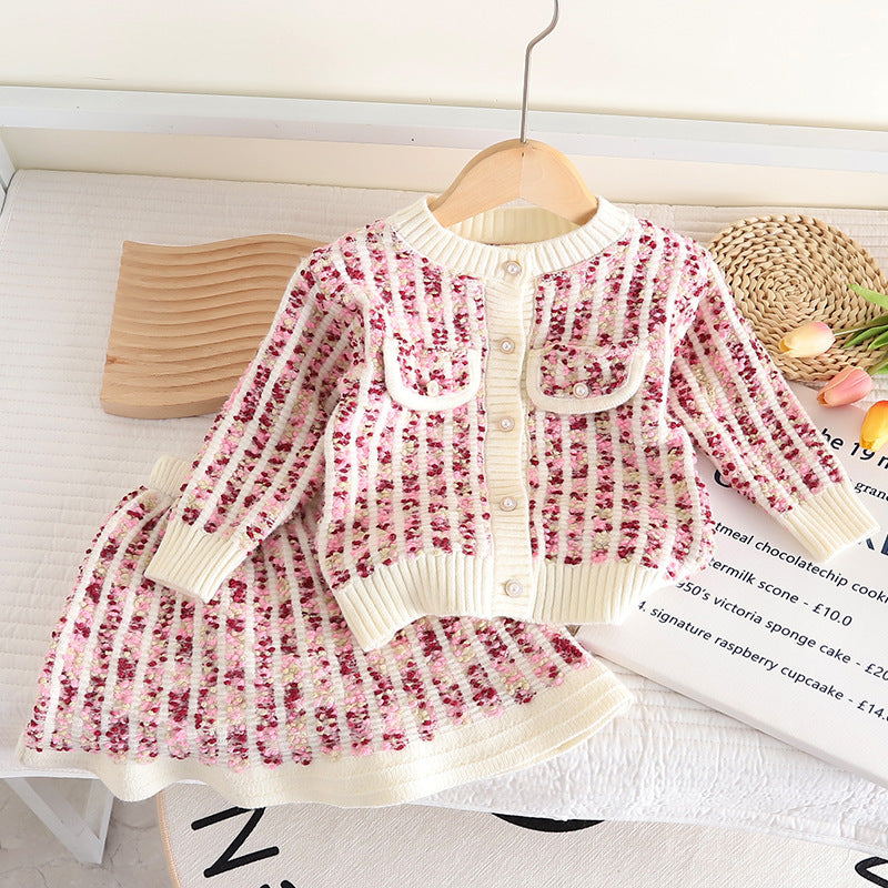 Ensemble de fils à tricoter pour pulls pour enfants, trois couleurs