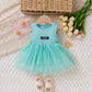 Summer Solid Color Sleeveless Mesh Dress
