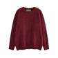 American Retro Simple Solid Color Crew Neck Pullover Sweater Men And Women