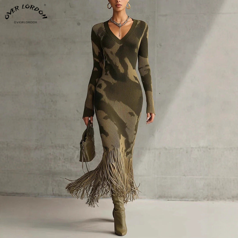 Womens Knitted Effect Sweater Dress