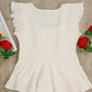 Princess Collar Tight Waist Women's Shirt Short Sleeve