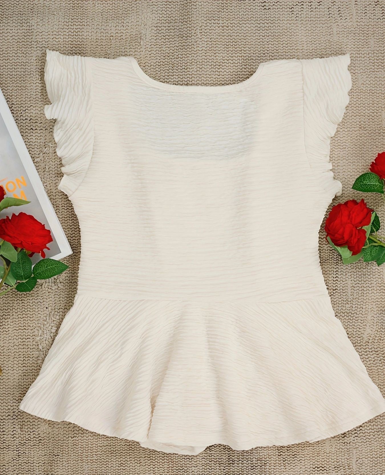 Princess Collar Tight Waist Women's Shirt Short Sleeve