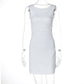 European And American Solid Color Sleeveless Skirt Backless Sheath Dress