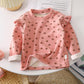 Girls' Autumn And Winter Floral Bottoming Shirt Flounced Sleeve T-shirt