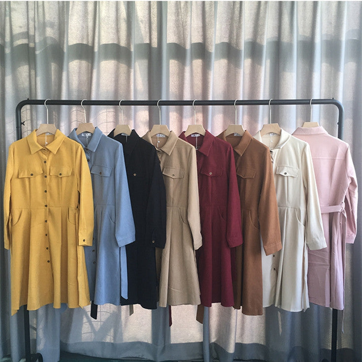 Women's Fashion Temperament Long-sleeved Shirt Dress