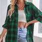 European And American Autumn And Winter Leisure Long Sleeve Flannel Plaid Pocket Shirt
