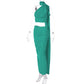 Fashion Backless Tube Top Slim Fit Pleated Skirt
