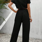 Women's Pants Set Loose Texture Solid Color Casual Two Piece Suit Earthy Clothes