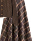 Knitted Top Retro Plaid Skirt Two-piece Set