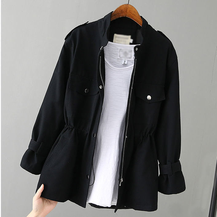 Trench coat with waist