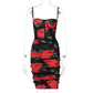 Ladies Printed Net Yarn Printed Sling Dress