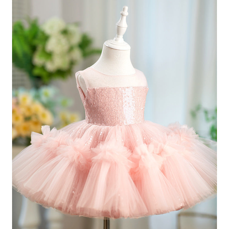 Children's Sequined Sleeveless Girl Princess Dress