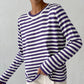 Pull rayé à manches longues en tricot, pull polyvalent, vêtements pour femmes