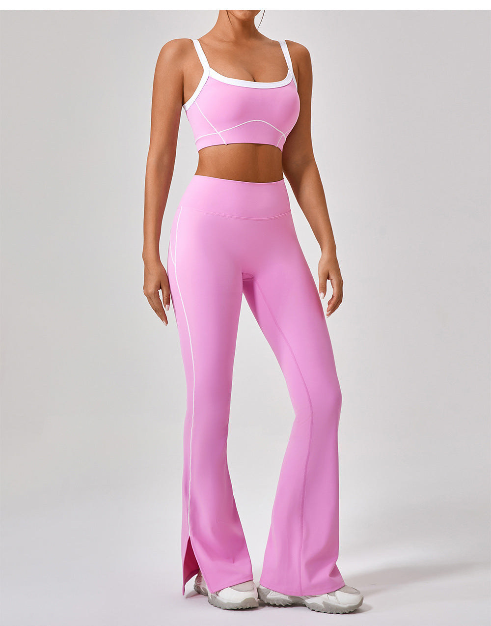 Combinaison de sport de plein air moulante à bretelles spaghetti pour femmes, couleur contrastée, style européen et américain