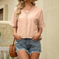 Short Sleeve V-neck Top Beachwear Lace Plus Size Women's Clothing