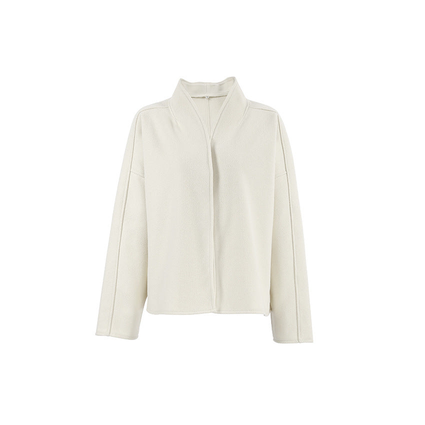 Women's Fashion Spliced Warm Woolen Coat