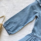 Girl's denim skirt with lotus collar