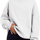 Pullover Sweatshirt Solid Color Loose Tops Round Neck Hoodie Women Thick Clothing