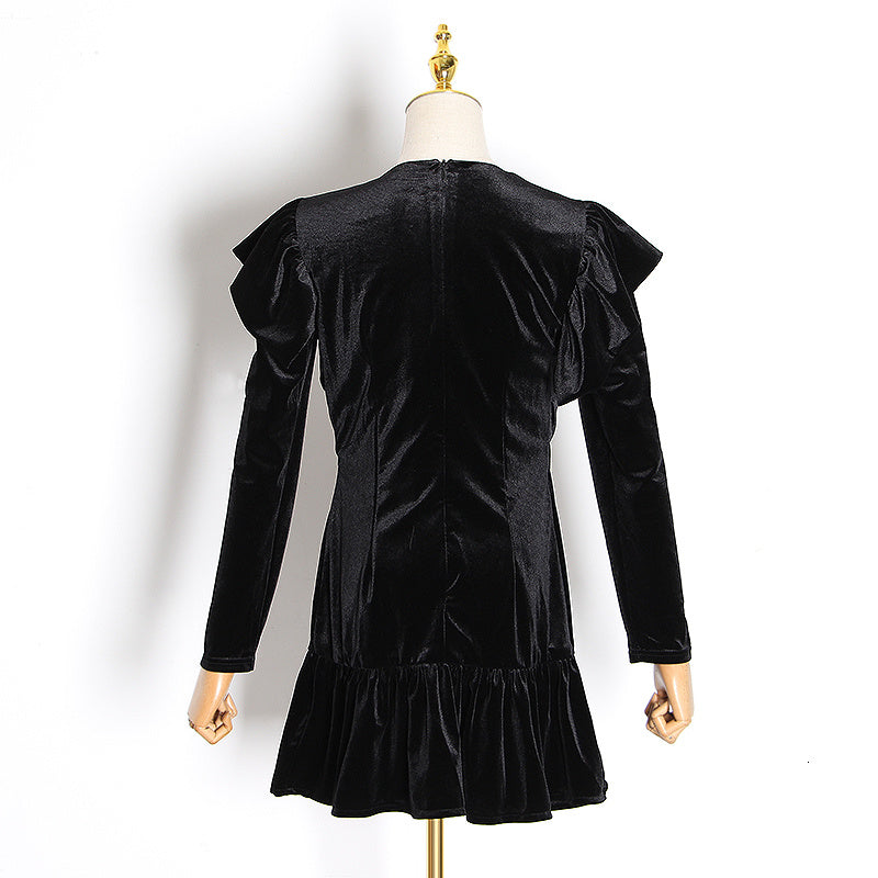 Robe mini trapèze taille haute