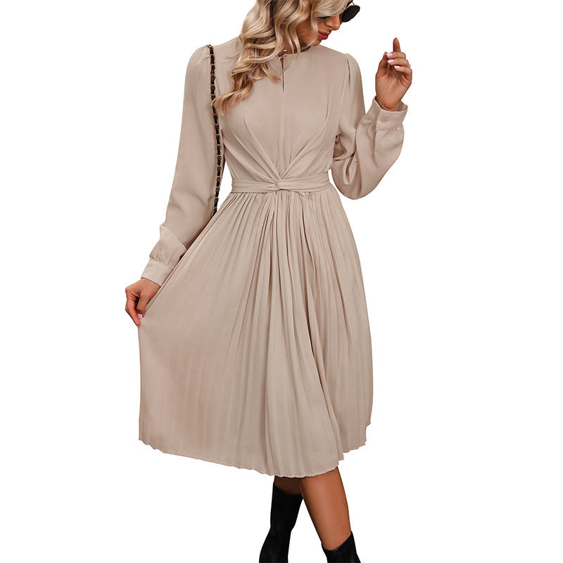 Robe plissée en dentelle pour femme