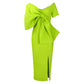 European And American Big Bow Split Sheath Dress
