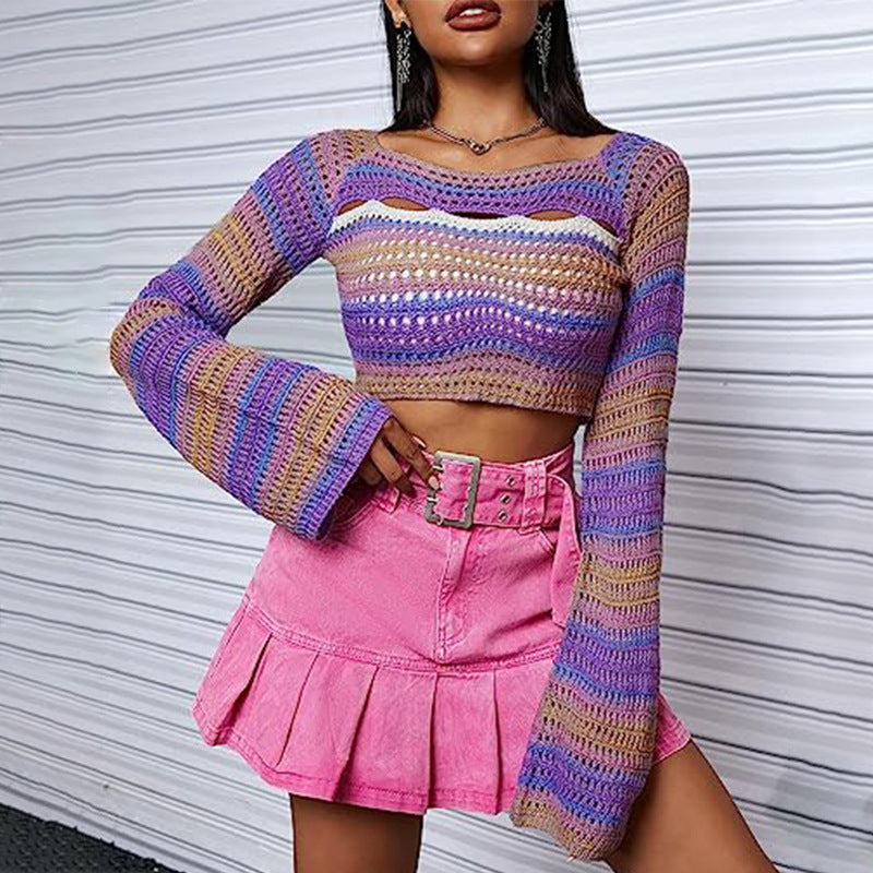 Women's Fashion Hollowed-out Long-sleeved Sweater