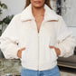 Women's Winter Blouse Solid Color Fashion Casual Long-sleeved Zipper Jacket
