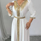 Women's Lace Tassel Slim Fit Dress Muslim Robe