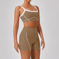 Combinaison de sport de plein air moulante à bretelles spaghetti pour femmes, couleur contrastée, style européen et américain