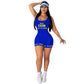 Women Casual Sports Jumpsuit Summer Sleeveless Vest Letter Print Bodysuits Fitness Fashion Rompers One Piece Outfits