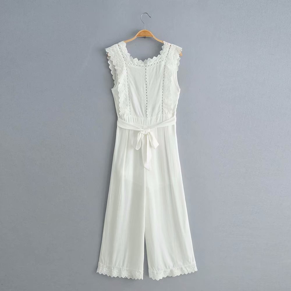 Lace panelling jumpsuit