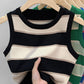 Women's Slim And Slim Knitted Contrast Color Striped Vest