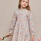Robe fleurie en coton pour fille, style pastoral, manches bouffantes
