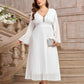 Plus Size Dress Women's V-neck Long Sleeve
