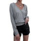 V-neck Long-sleeved Pullover Hooded Casual Sweater