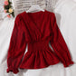 Puff Sleeve Tunic With Ruffled Blouse