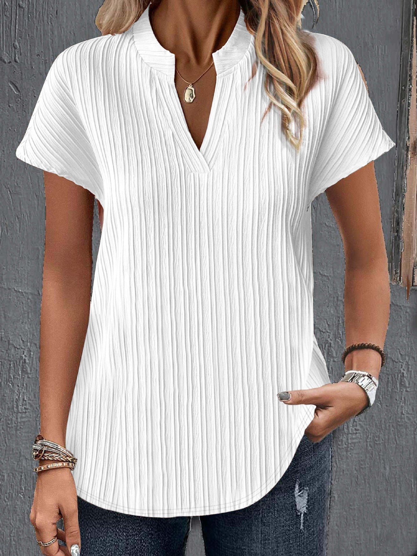 T-shirt à col montant et tube ouvert en mousseline de soie pour femme