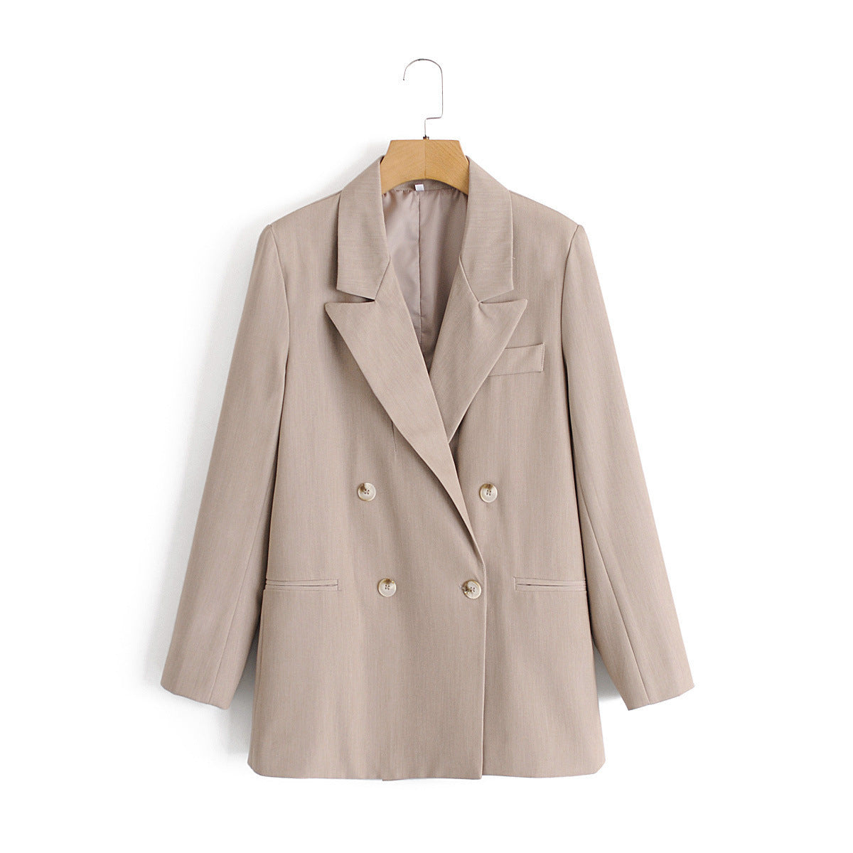Women's Temperament Light Mature Straight Double-breasted Casual Suit Jacket